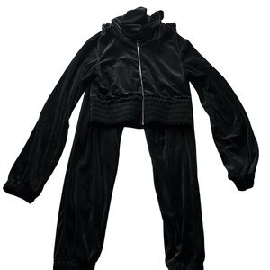 Rainbow Black Velour Tracksuit